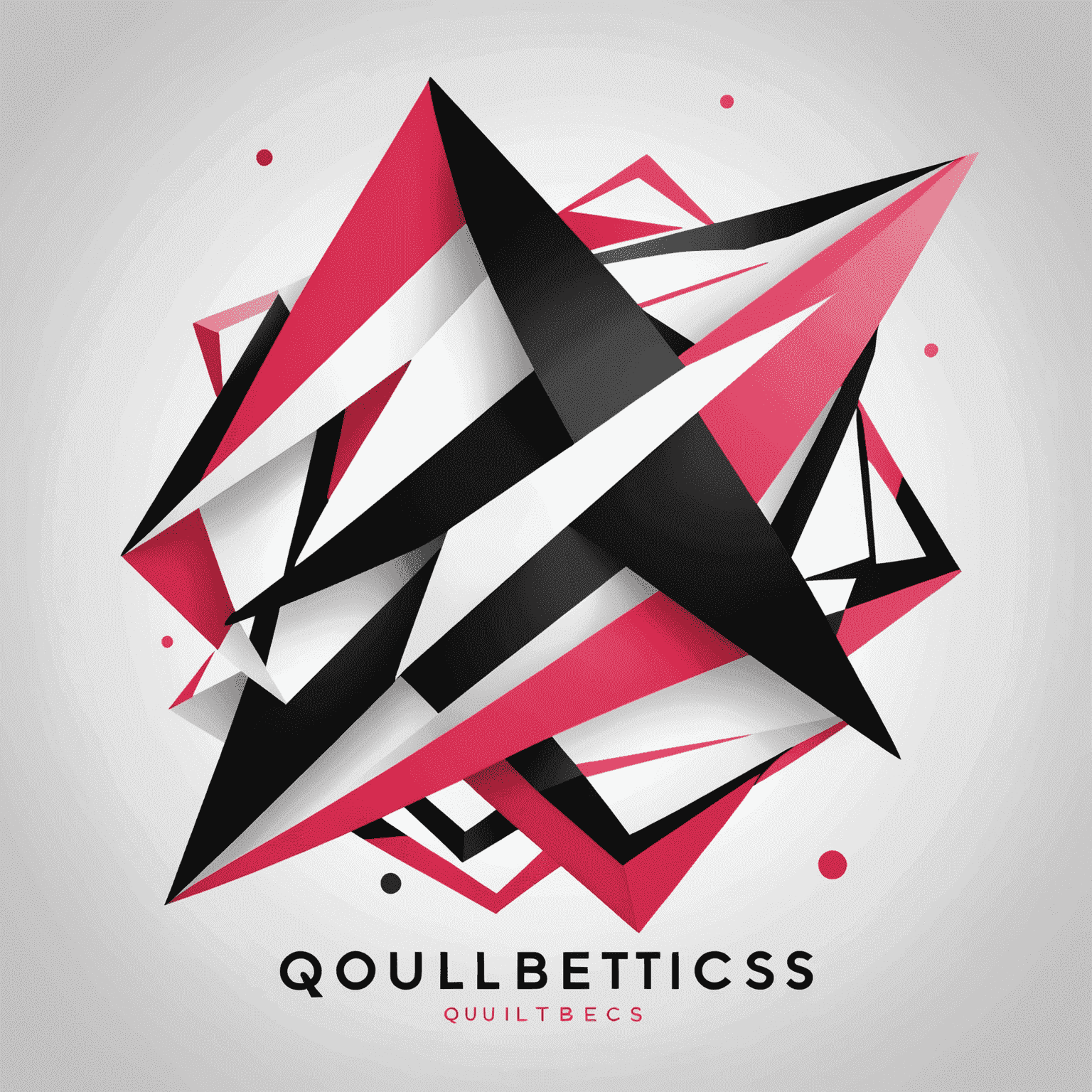 Qulibetics logo featuring a modern, abstract design incorporating red, pink, black, and white elements