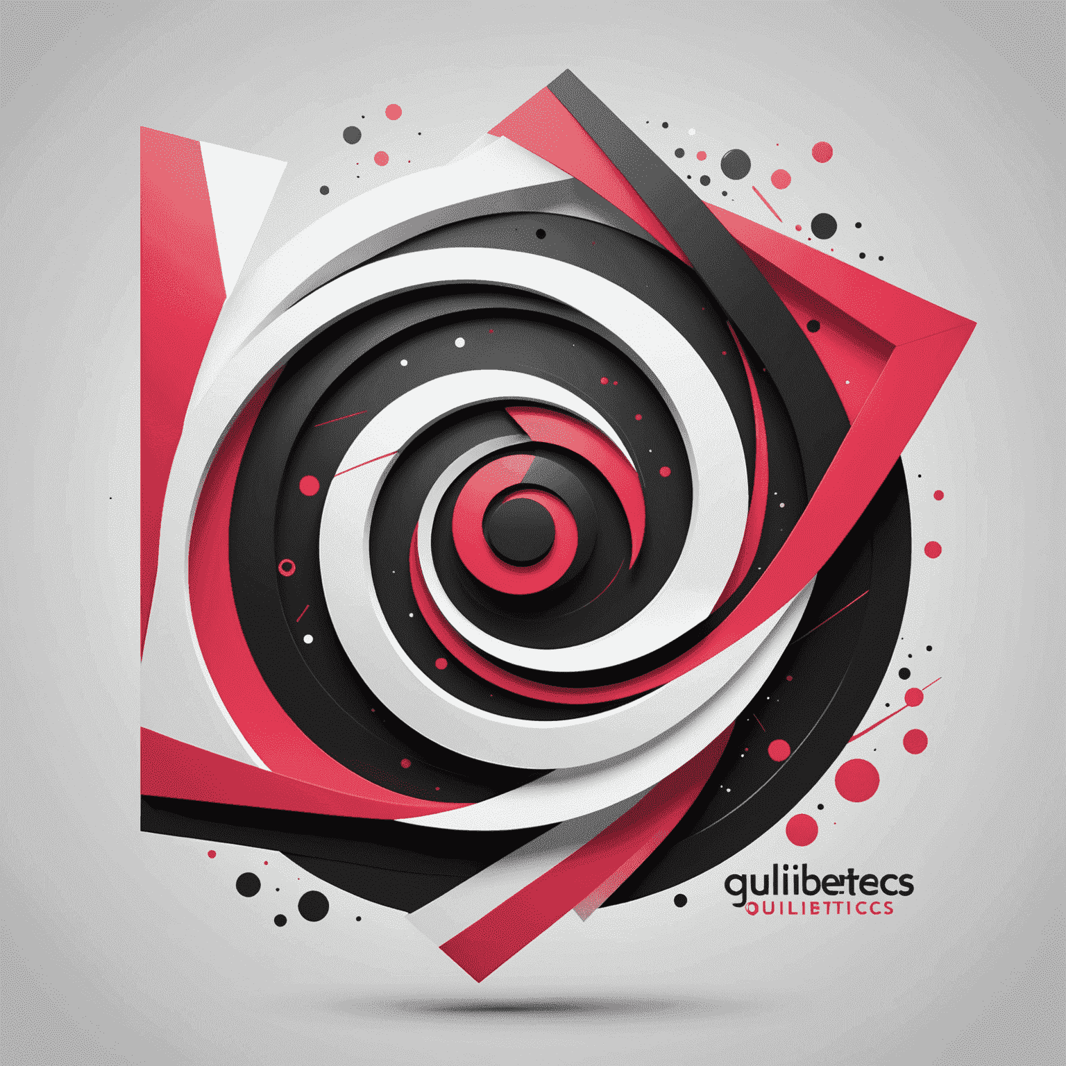 Qulibetics logo featuring a modern, abstract design incorporating red, pink, black, and white elements