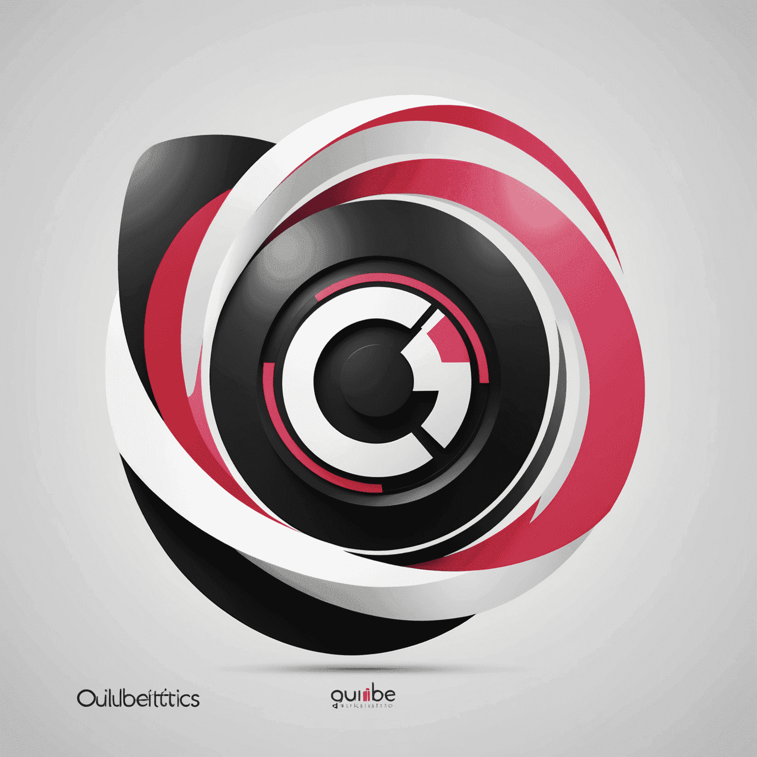 Qulibetics logo featuring a modern, abstract design incorporating red, pink, black, and white elements
