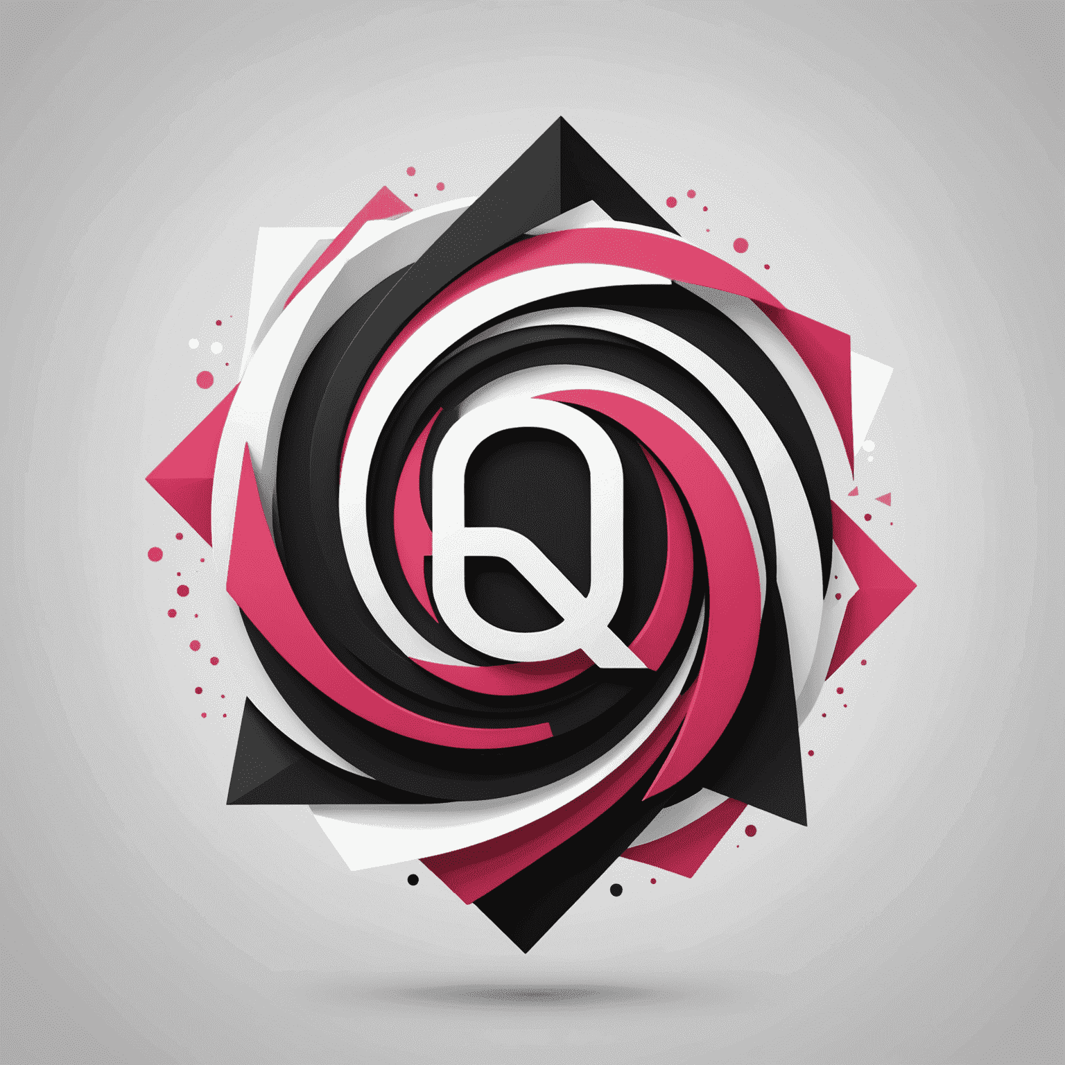 Qulibetics logo featuring a modern, abstract design incorporating red, pink, black, and white elements